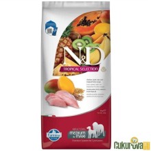 N & D Tropical Selection Tavuklu ve Tropikal Meyveli Orta ve Büyük Irk Yetişkin Köpek Maması 10 Kg