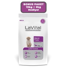 LaVital Maxi Puppy Kuzu Etli 12 kg + 3 kg Büyük Irk Yavru Köpek Maması